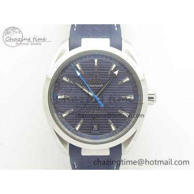 [VS공장]오메가 아쿠아테라 150M Master Chronometers Light Blue Dial Blue Hand on Light Blue Rubber Strap A8900 Super Clone