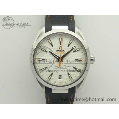 [VS공장]오메가 아쿠아테라 150M Master Chronometers White Dial Orange Hand on Black Rubber Strap A8900 Super Clone