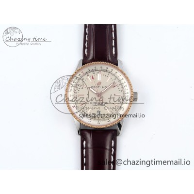 [TF공장]브라이틀링 Navitimer 1 RG White Bezel White Dial on Brown Leather Strap A2824