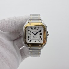 [BV공장]까르띠에 산토스 35mm White Dial on SS SmartLinks Bracelet MIYOTA 9015